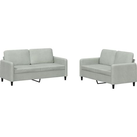 Maison Exclusive - Set di Divani 2 pz Grigio Chiaro in Velluto