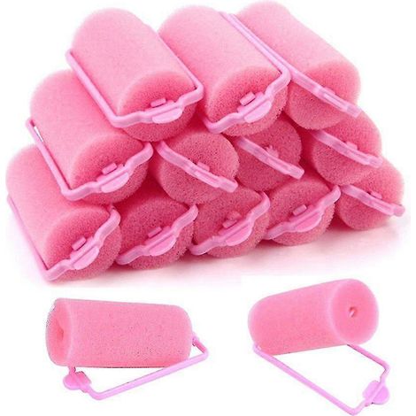 Lot de 32 bigoudis en mousse à cheveux roses, doux et souples, pour coiffure et loisirs créatifs. (1/4)
