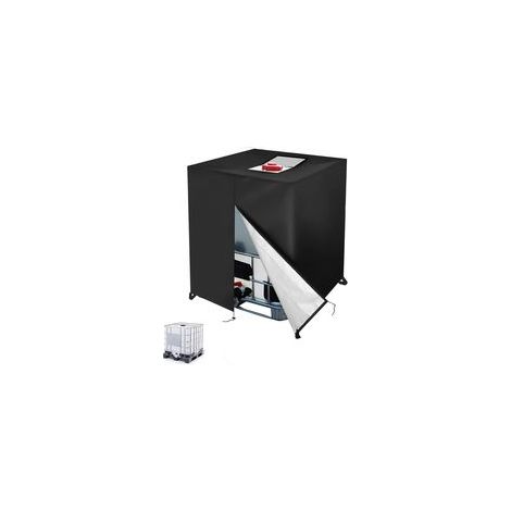 Bache pour Cuve 1000L IBC, 210D Réservoir d'eau Couvercle, Anti-UV Anti-poussière Couverture Container Réservoir IBC,Bâche de Protection Cuve IBC avec Fermeture éclair(120 x 100 x 116 cm)