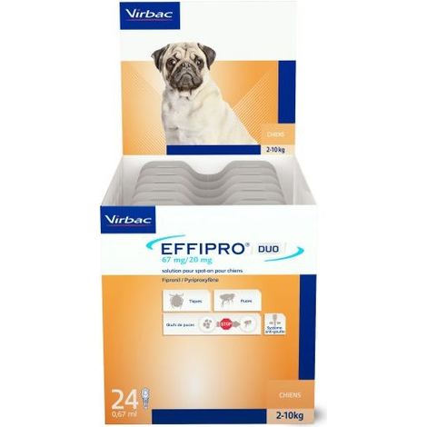 EFFIPRO Spot On 24 Pipetas Antiparasitarias de 67 mg para Perros Pequeños