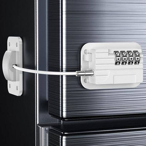 Cadenas Frigo -Bloque Porte - Serrure pour Convient Fenêtres Armoire Tiroir - Blanc (1/3)