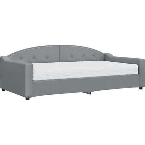 Maison Exclusive - Divano Letto con Materasso Grigio Chiaro 100x200 cm in Tessuto (1/5)