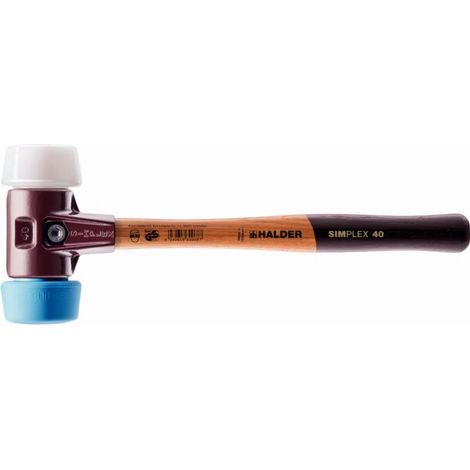 Mazza HALDER SIMPLEX TPE morbido/superplastico con corpo in ferro malleabile e manico in legno di alta qualità - D=50 mm - 3017.051