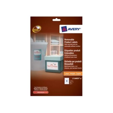 Avery Removable Product Labels Weiß