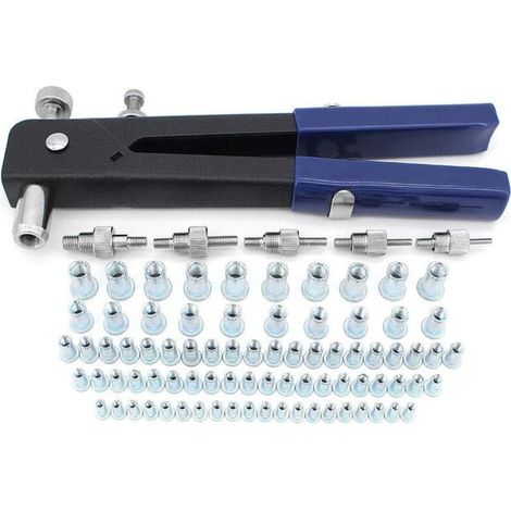 Kit de Pince à Riveter Filetée,86 Pièces incluant Écrous Rivet et Outil de Rivetage, Compatible avec Filetages M3, M4, M5, M6, M8,Insert Fileté Pratique pour Votre Projet,OUYLAF (1/4)