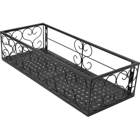 Balcon Support à Fleurs Suspendu Pot de Fleur Cintre Suspendu Clôture en Fer Forgé Intérieur Rebord de Fenêtre Étagère Succulente Convient aux garde-corps de 10,5 cm (1/5)