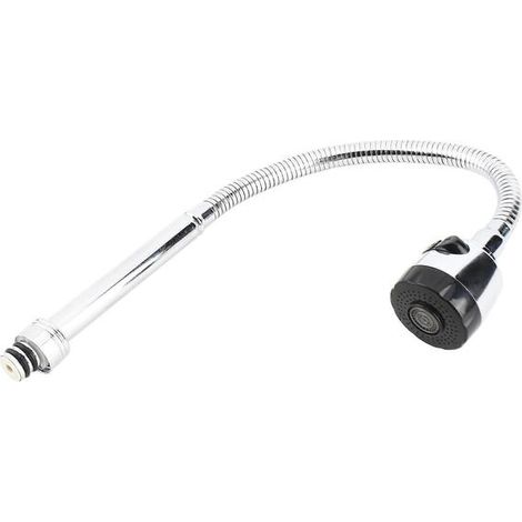 Raccord de robinet d'évier de cuisine à bec pivotant en acier inoxydable 304, poignée unique. (1/4)