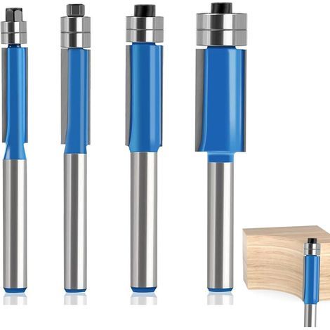 Set mit 4 1/4"-Schaftfräsern - Schnittdurchmesser: 6,35 mm, 0,9 cm, 1,27 cm, 1,27 cm, professionelle Holzbearbeitungswerkzeuge mit Doppelkugellagern für glatte und präzise Schnitte (1/5)