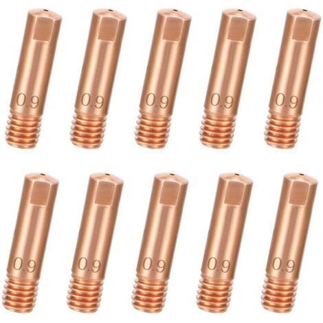 10 Pcs Buse de Soudage pour Mig, Pointe de Contact 0.9mm, Buse de Soudage 0.9 pour Torche de Soudage mb15 MIG MAG AK15 (0,9 x 25 mm) (1/5)