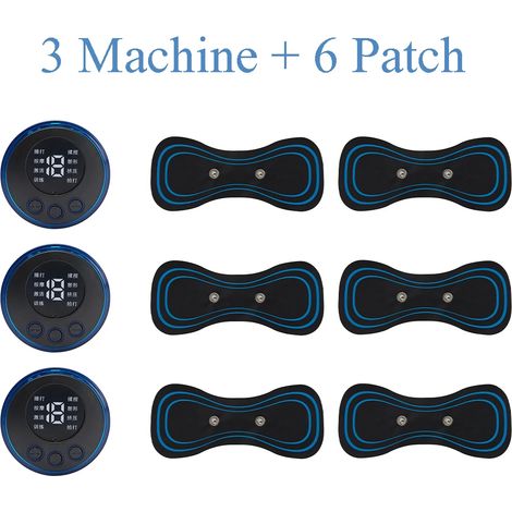 Mini-EMS-Nackenmassagegerät mit elektrischen Impulsen, LCD-Bildschirm und 8 Modi. Nackenmassagepflaster, Gerät zur Linderung von Muskelschmerzen, tragbares Körpermassagegerät  01101-AquaForge