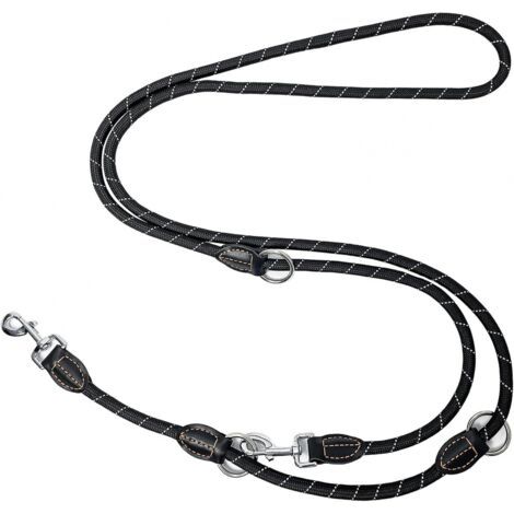 Laisse pour chien, double laisse multifonction de 3 m, réglable dans 3 directions, laisse d'épaule en nylon