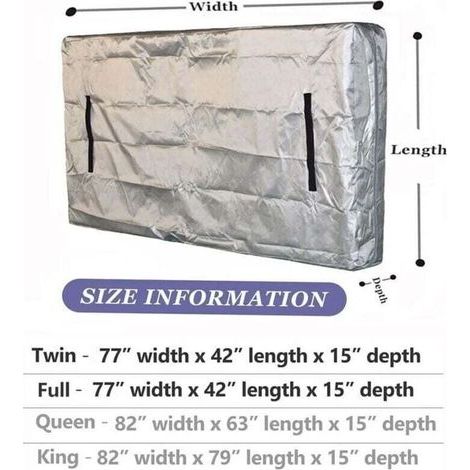 Housse de matelas imperméable pour le déménagement, Sac de déménagement pour matelas avec poignées et fermeture éclair solide, 195,6 cm (L) x 106,7 cm (l) x 38,1 cm (P) (1/3)