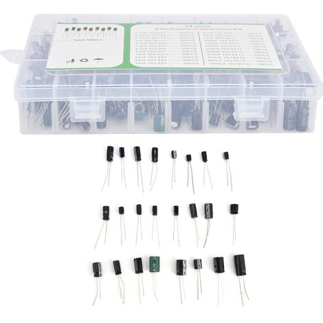 500 condensateurs électrolytiques de 0,1 µF à 1000 µF, faciles à transporter et conditionnés en boîte, pour moniteur LCD et radio. (1/5)