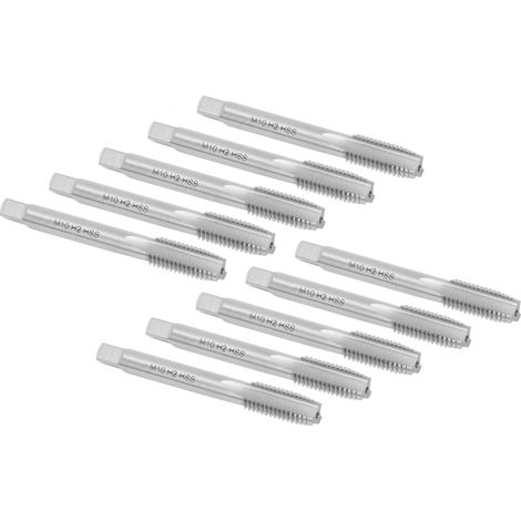 10 tarauds à goujure droite HSS haute dureté pour machines à tarauder, forets M10 x 1,5 (1/5)