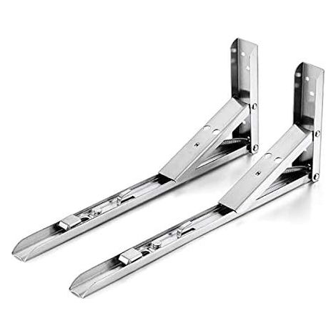 2 x Foldable Wall Shelf Brackets with Mounting Screws for Kitchen, Bathroom, Shelves, Beds and Other Furniture (1/5)