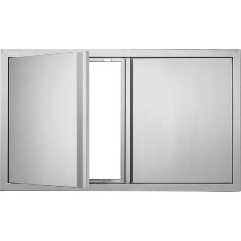 VEVOR Porta Accesso Cucina, Doppia Porta Esterna della Cucina 914x534x45 mm, Porta ad Incasso in Acciaio Inossidabile, con Maniglia, per Isola Barbecue, Stazione per Grigliate, Armadio da Esterno (1/5)