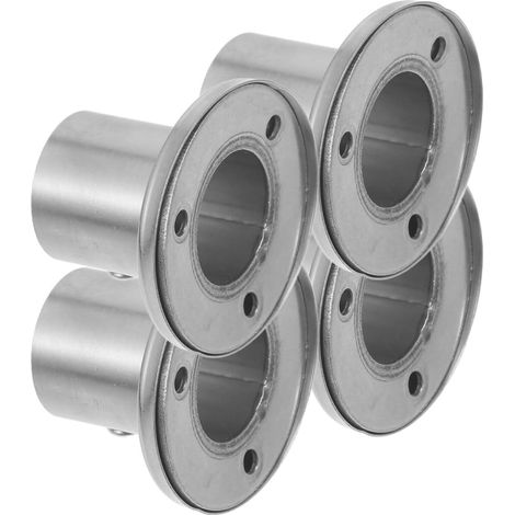 Lot de 4 supports de tringle à rideau de douche en acier inoxydable, design rond argenté, robustes et durables. (1/5)