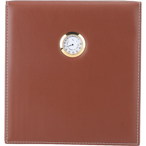 Boîte à cigares en cuir brun avec hygromètre et humidificateur, étui de voyage pour cigares, coffret de bureau (1/5)