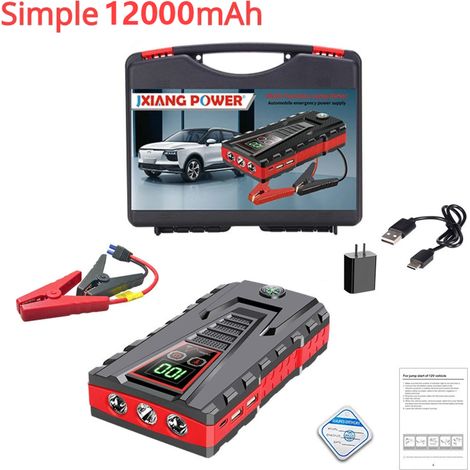 Booster Batterie Voiture Portable 12 V, Démarreur de voiture Urgence, 6L Essence Diesel, Puissant bloc d'alimentation portable (1/5)