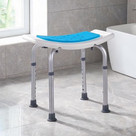 Tabouret de douche réglable 6 niveaux aluminium 52 x 31 cm (1/5)