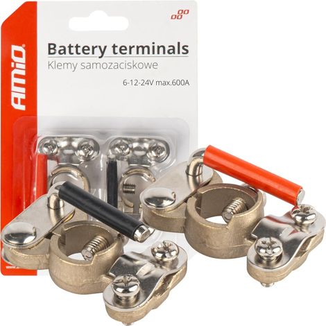 Terminali per batteria autobloccanti in ottone, 2 pezzi, 600A, amio-03846 (1/5)