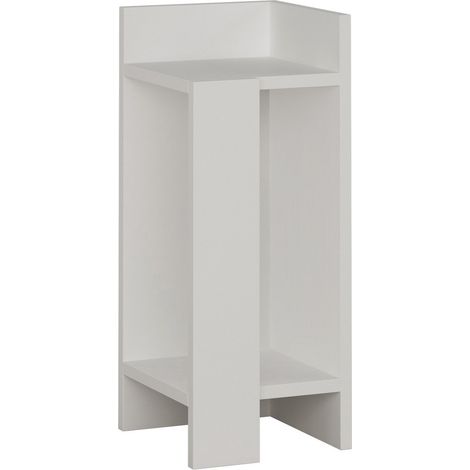 Table de chevet en bois "Elos Right" - 25 x 27 x 60 cm - Blanc