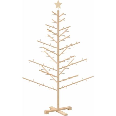 Árbol de Navidad de madera Natural 150 cm Madera maciza de pino vidaXL