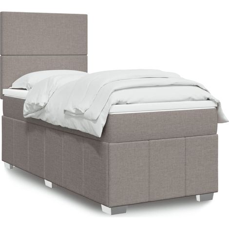 Boxspringbett mit Matratze Taupe 90x200 cm Stoff (1/5)