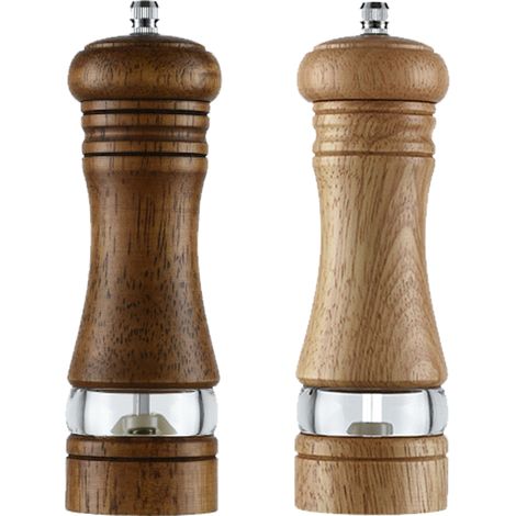 Ensembles de moulins à sel et à poivre en bois, moulins à sel manuels classiques et moulins à poivre rechargeables