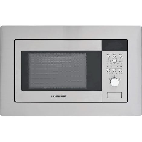 Silverline MW9012X01 Mikrowellenherd, Edelstahl, Kombinationsmikrowelle, flache Oberfläche, 20 l, 800 W