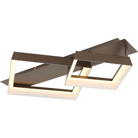LED Deckenleuchte Deckenlampe Wohnzimmerleuchte opal kaffeefarben matt L 68,5 cm