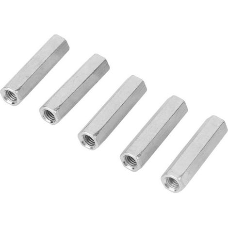 5 pièces M8 50 Écrous à tige longue hexagonaux, entretoises filetées (1/5)