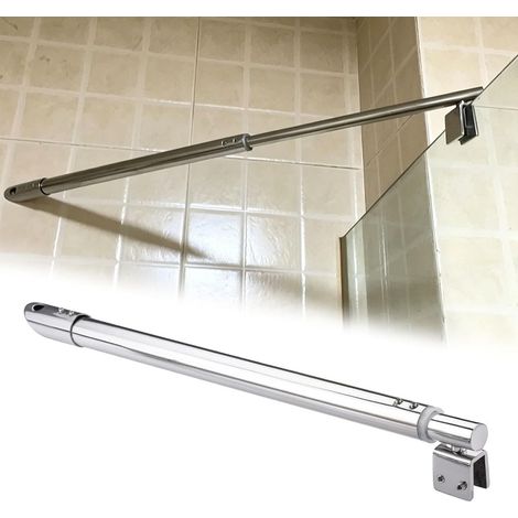 Barre stabilisatrice pour parois de douche sans cadre avec pince (1/5)