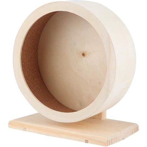 Roue d'exercice en bois pour hamsters et autres petits animaux (M) avec nid douillet - jouet amusant et ludique