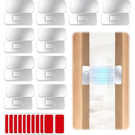 10 Pièces Fermeture Magnétique Meuble Ultra Fine 7mm Sans Perçage (1/5)