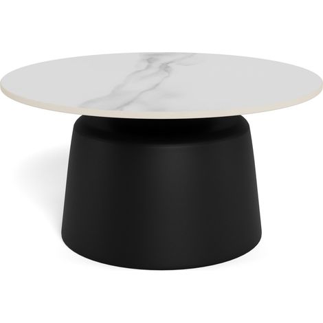 Mesa de centro Norsica 1045, Blanco, 39x0x0cm, Diámetro: 70, Cerámica, Redonda