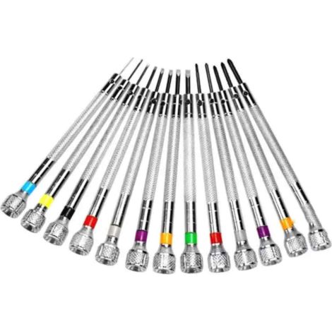 Kit Tournevis De Précision - 13 Pièces 0,6 À 2,0 Mm - Pour Réparation Montre Lunettes Bijoux Électronique - Ensemble Outils Horloger (1/5)