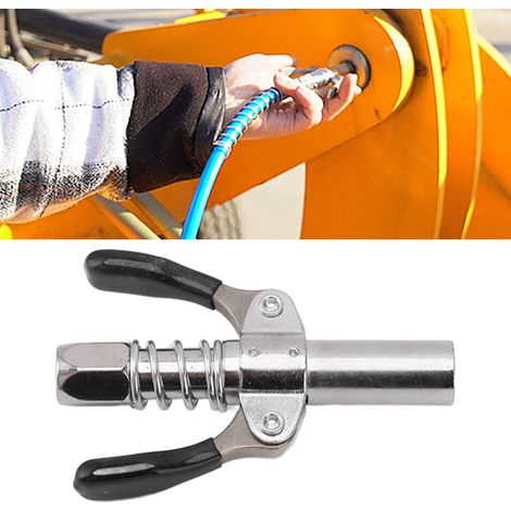 Buse de pistolet à graisse, distributeur de graisse haute pression électrique/manuel, accessoire de tête de buse de pistolet à graisse de type pince à verrouillage à double poignée, filetage interne G (1/5)