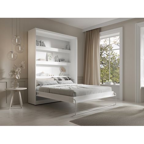 Lit escamotable 160 x 200 cm - Ouverture verticale manuelle - Blanc - RAPILI (1/4)