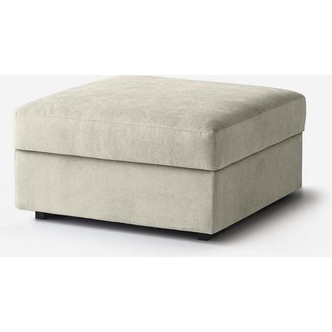 Pouf repose-pieds pour canapé modulaire en tissu déperlant 80x80 Cortina - Beige
