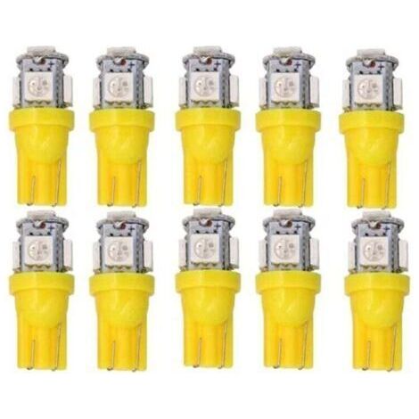 10 Pièces Lumières Jaunes, T10 w5w LED 5050SMD 12v DC 10 pièces (1/4)