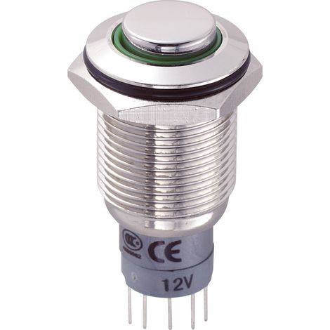 TRU COMPONENTS 701872 LAS2GQH-11ZE/G/12V/N/P Vandalismusgeschützter Druckschalter 250 V/AC 3 A 1 x E (1/2)