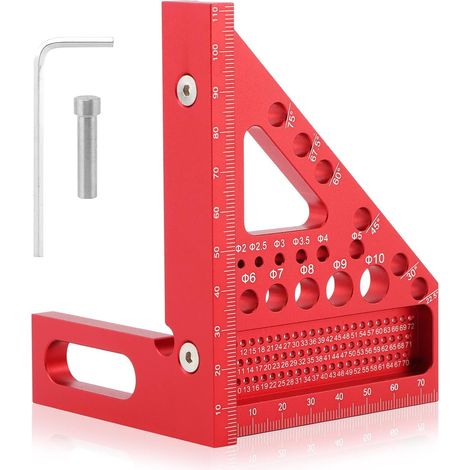 Équerre de mesure multi-angles 3D, rapporteur pour menuiserie (22,5–90°) – Outil de traçage multifonction pour l'ingénierie et la construction (1/5)