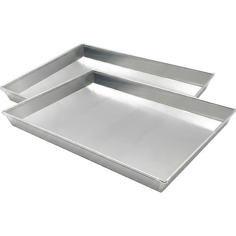 Set 2 Teglie per forno Rettangolare Pizza Lasagna Arrosti pasticceria 45x35x3 cm in Alluminio Puro 99,5%  Professionale Made in Italy Alta Conducibilità Termica Ideale in Cucina Casalinga Ristorazione