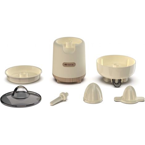 Ariete 417 Spremiagrumi Breakfast Wood, 40W, Effetto Legno, 2 Coni, Beccuccio Antigoccia, Attivazione a Pressione, Beige (1/4)