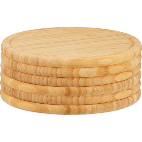 Set di 2 taglieri per colazione 30 x 30 cm igienici e decorativi in bambù naturale 130006013