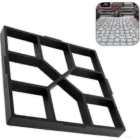 Moule à pavés réutilisable en plastique (40 x 40 cm) compatible avec le kit de création d'allées de jardin KF WHBYV (1/4)