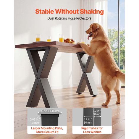 Pieds de Table en Forme de X 750x600 mm Lot de 2 Pieds de Bureau (1/5)