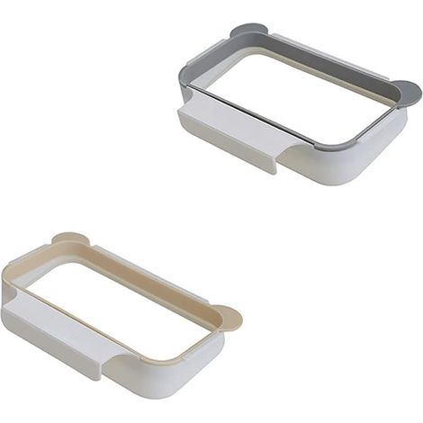 2 Pièces Support de Sac Poubelle, Support pour Sac Poubelle de Cuisine, Support de Sac Poubelle Suspendu, Used to Put Garbage Bags in The Kitchen and Bathroom (Apricot, Gray) (1/4)