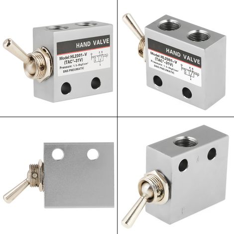 HL2301 Interrupteur à bascule 3 positions 2 ports Vanne pneumatique mécanique (1/5)